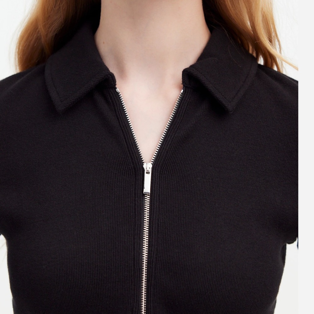 Madewell Ribbed Zip-Front Tee - Picture 2 of 6